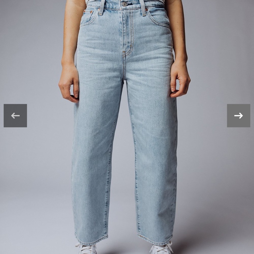 Levi’s light wash balloon leg jeans